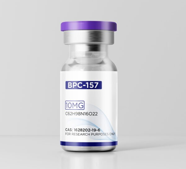 Growth Guys BPC 157 10mg purple vial for laboratory research