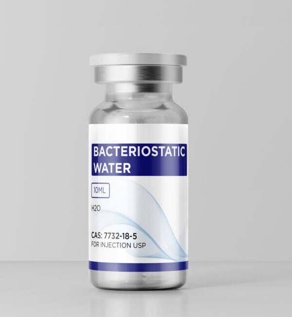 Growth Guys Bacteriostatic Water 10ml research vial with light grey flip-top cap