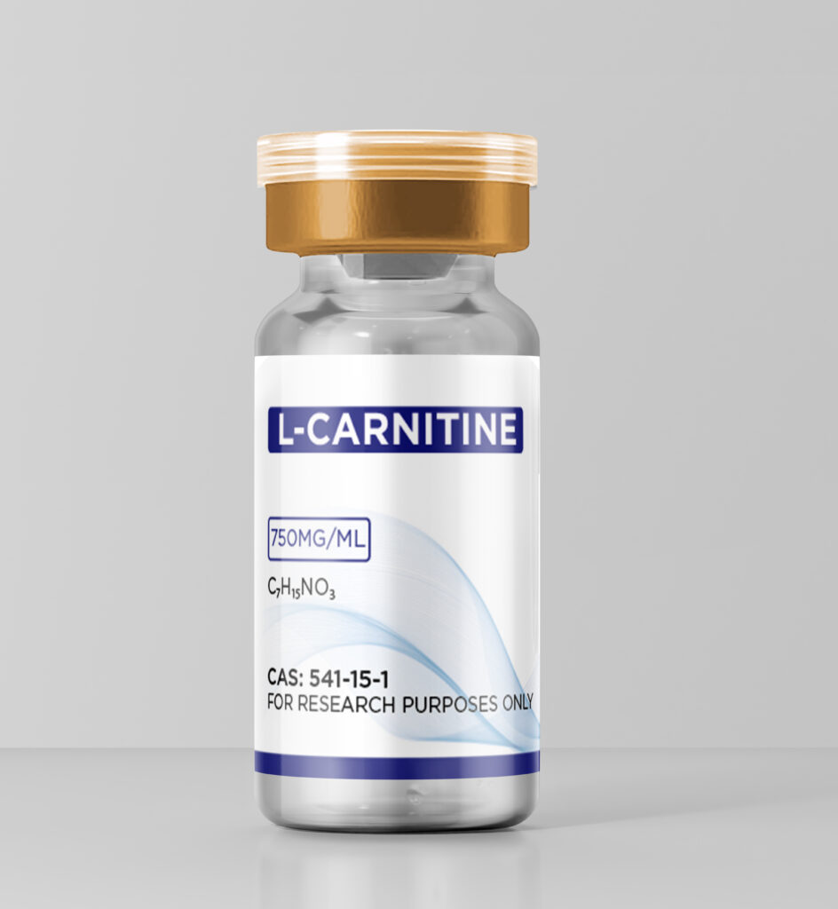 Growth Guys L-Carnitine 750mg/ml research vial with gold flip-top cap