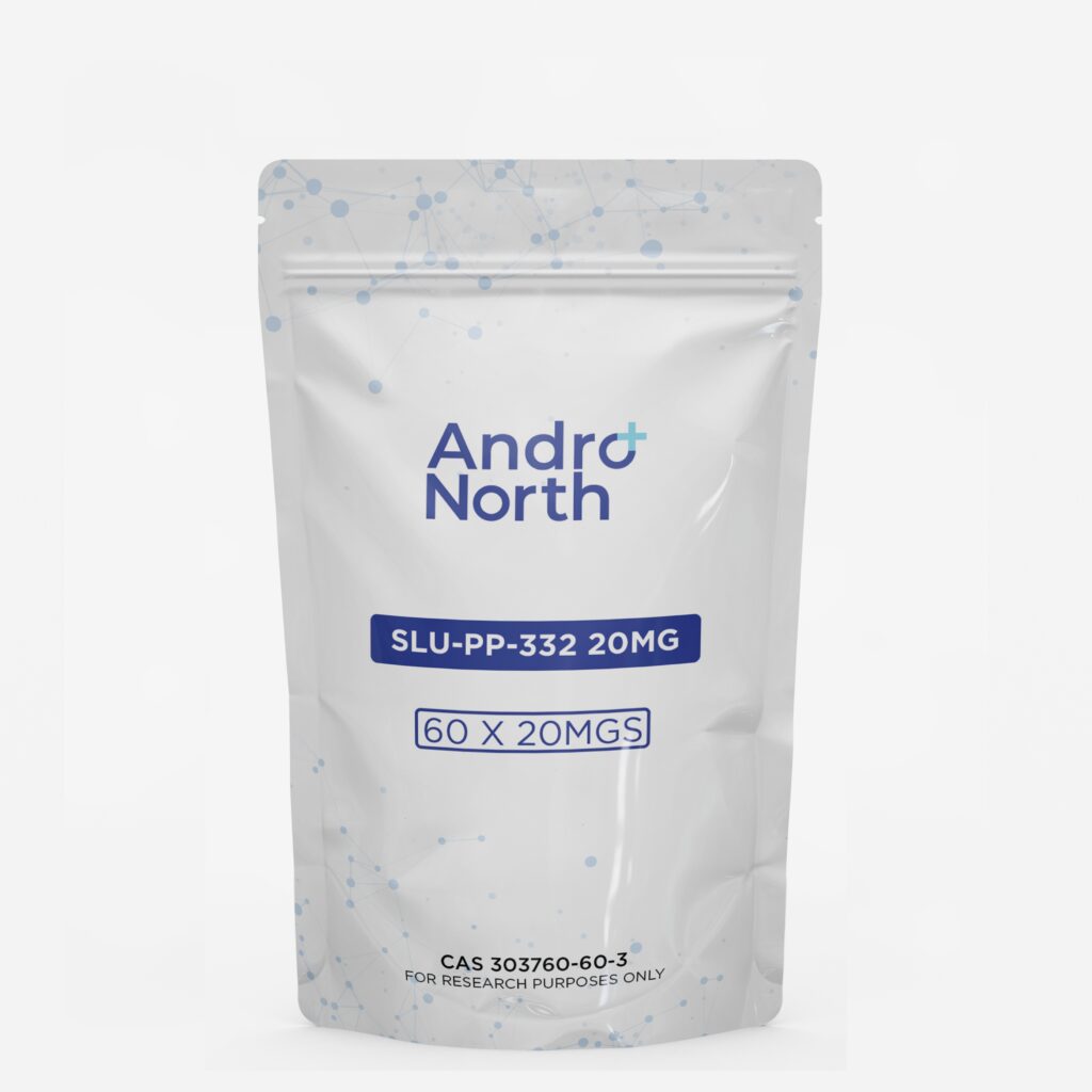 Andro North SLU PP 332 20mg resealable white pouch containing 60 tablets