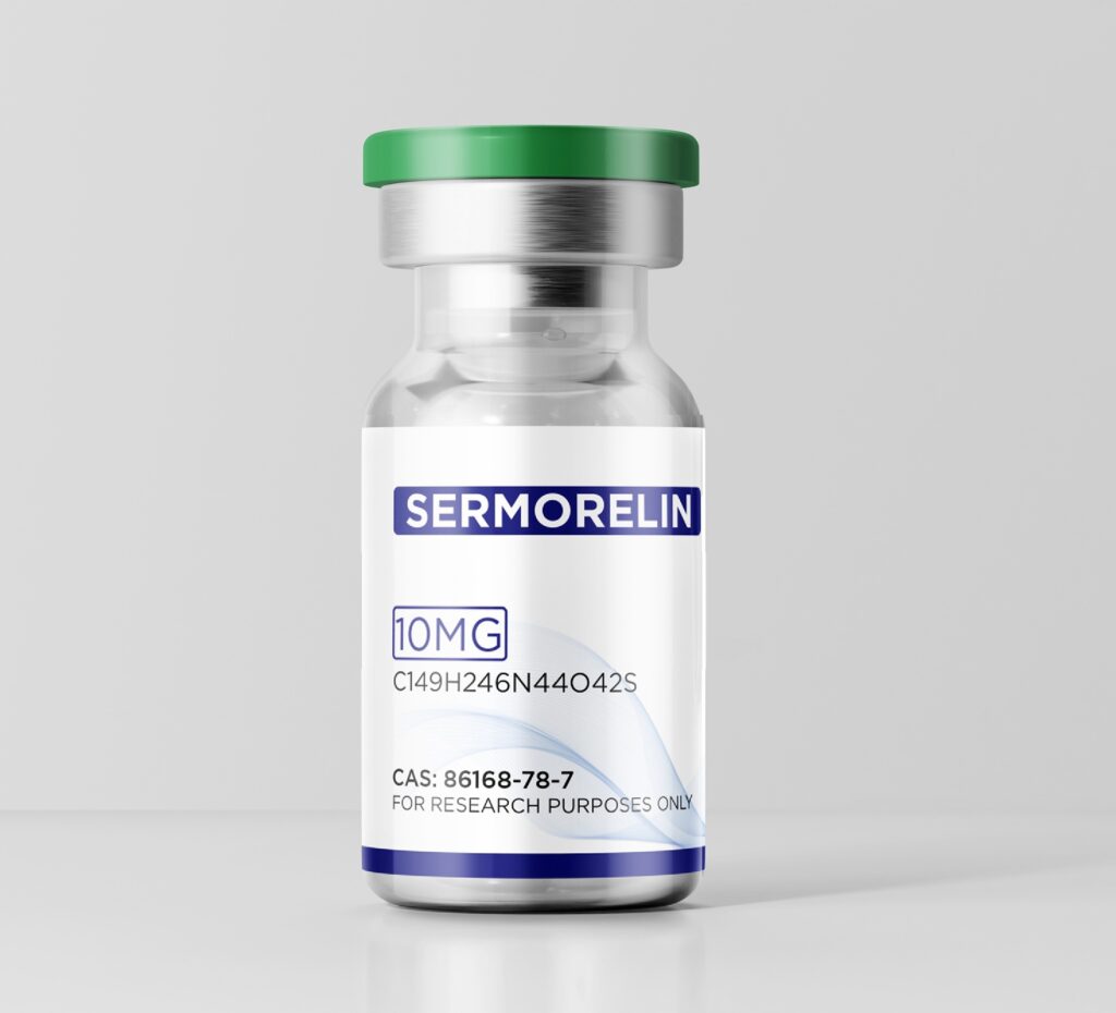 Growth Guys Sermorelin 10mg vial, 99.86% purity Janoshik tested research peptide