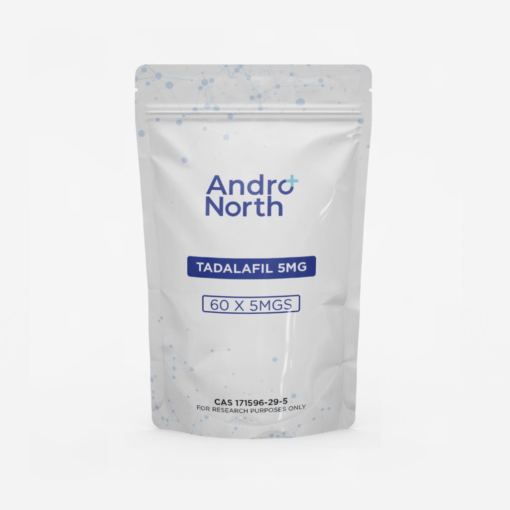 Andro North Tadalafil 5mg resealable white pouch containing 60 tablets