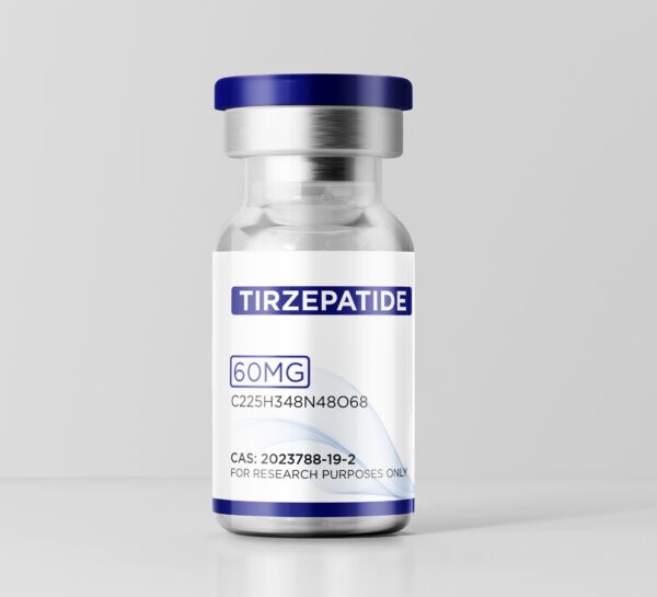 Tirzepatide 60mg research peptide vial by Growth Guys