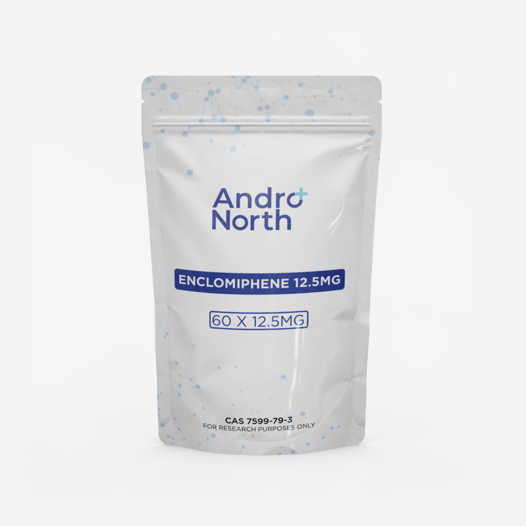 Andro North Enclomiphene 12.5mg resealable white pouch containing 60 tablets